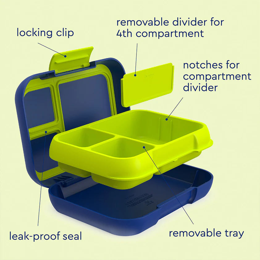 Bentgo Pop Lunch Box - Navy Blue/Chartreuse