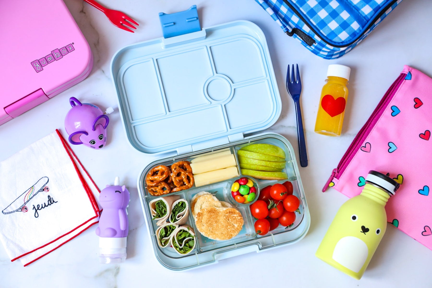 Snack Size Small Bento Lunch Box Misty Aqua (Rainbow)