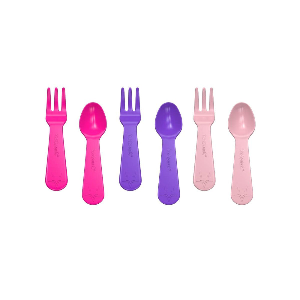 Lunch Punch Fork & Spoon Set ~ Pink