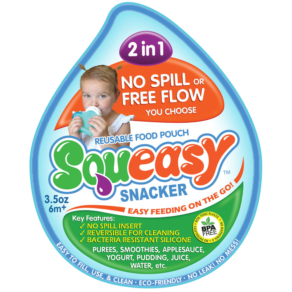 Squeasy Snacker Reusable Food Pouch Kids Food Pouch Squeasy