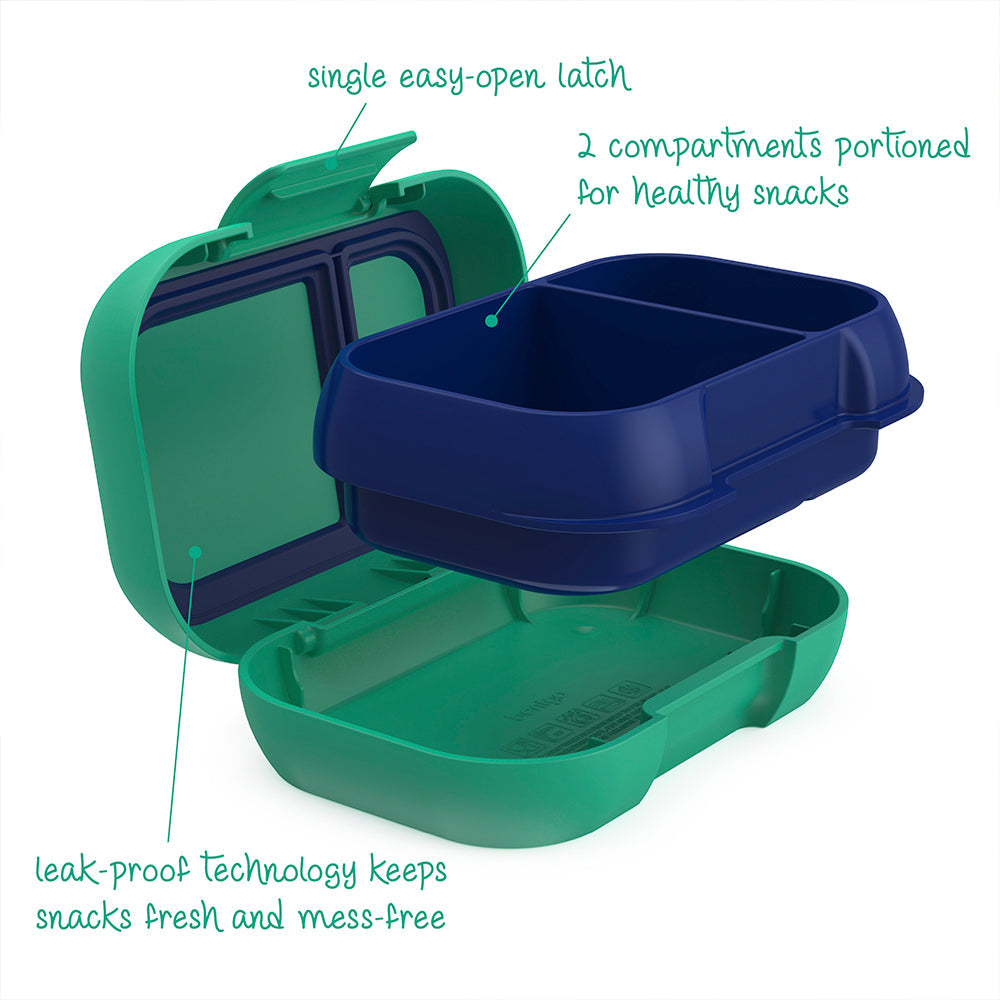 Bentgo Kids Snack Container - Green/ Navy