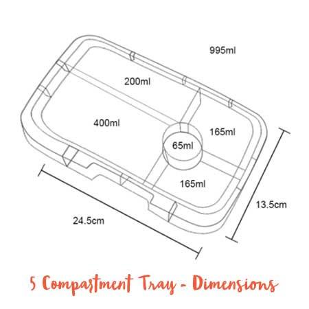 Yumbox Tapas ( 5 compartment) ~ Antibes Blue with Bon Appetit Tray