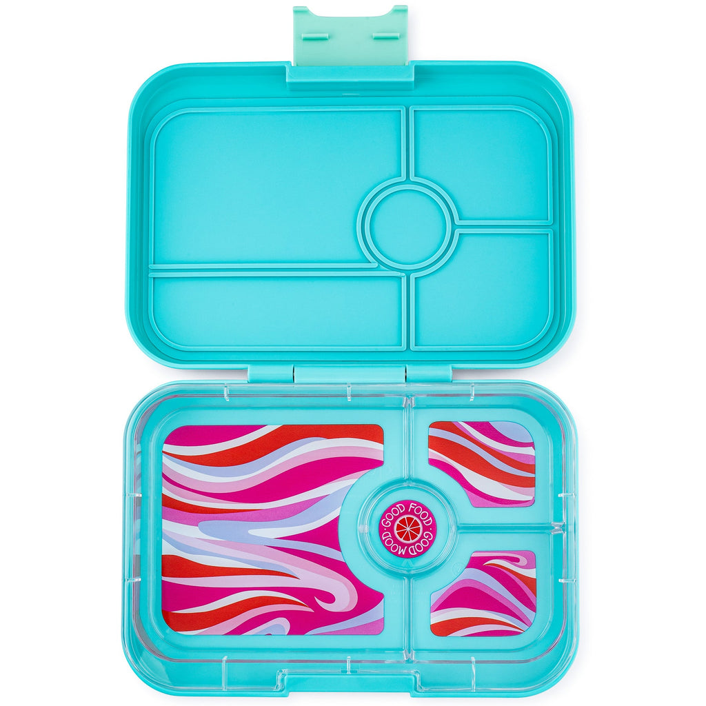 Yumbox Tapas (4 compartment) ~Antibes Blue with Groovy Tray